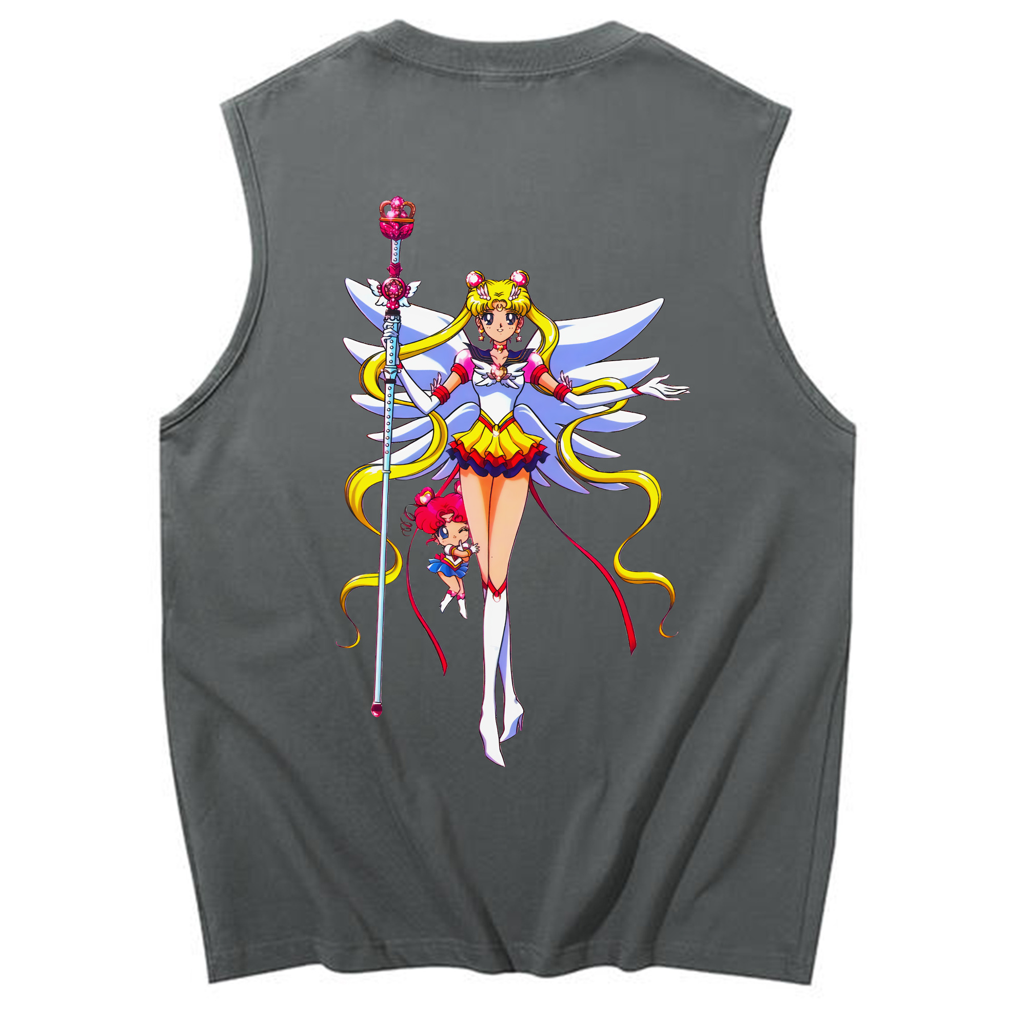 （画像用） 美少女戦士セーラームーン 月野 うさぎ つきの うさぎ Sailor Moon Tsukino Usagi コットン100％タンクトップ（背面プリント）